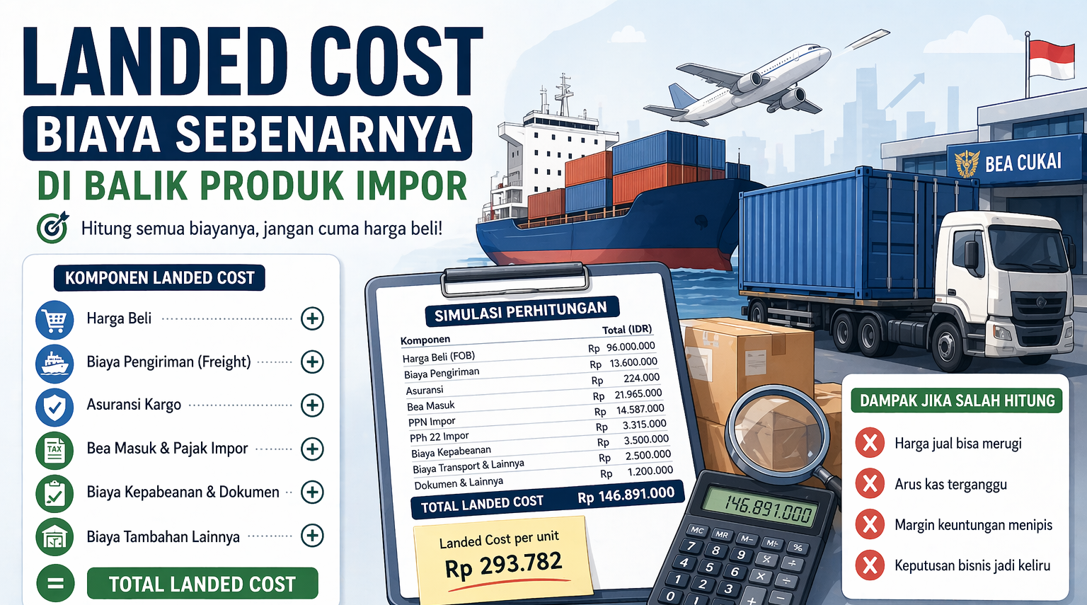 Landed Cost: Definisi, Komponen, Simulasi, dan Cara Mengoptimalkannya