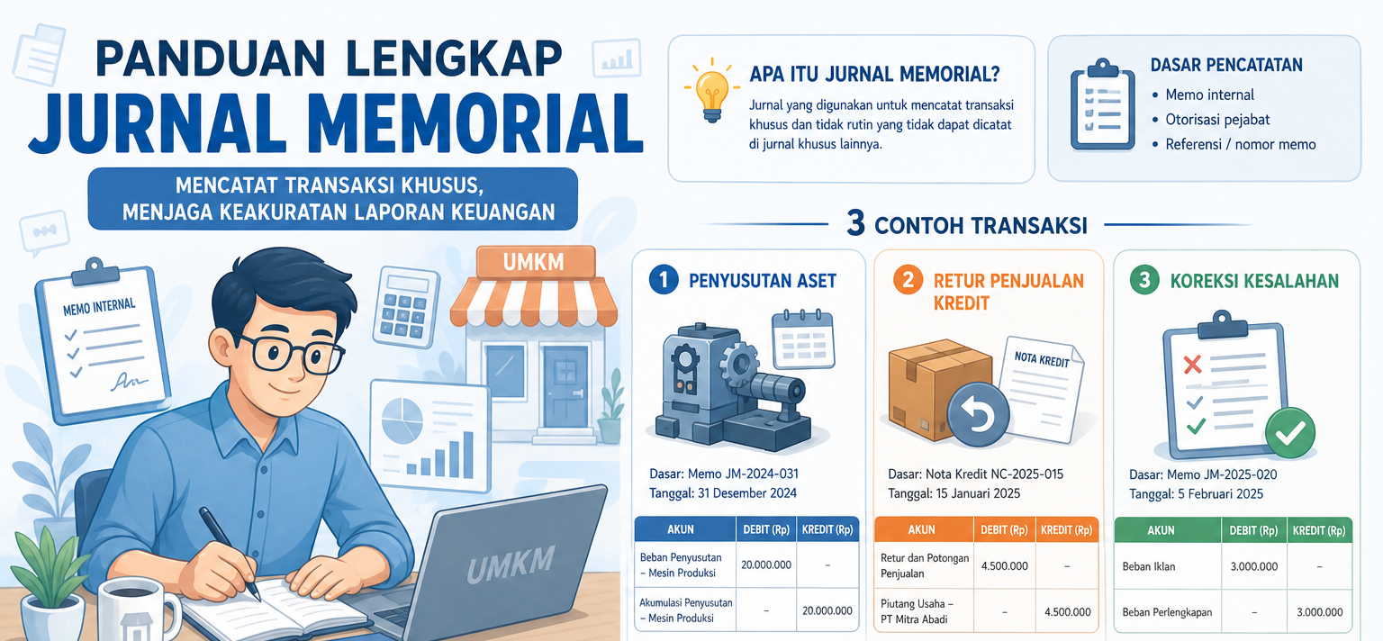 Jurnal Memorial: Pengertian, Fungsi, dan Contoh Pencatatannya
