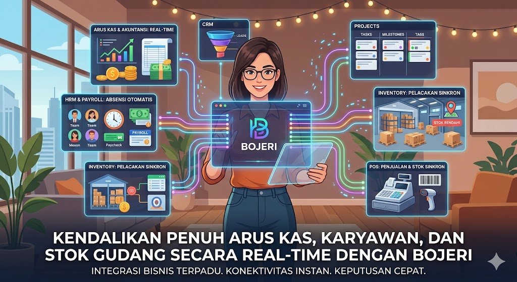 Kendalikan Penuh Arus Kas, Karyawan, dan Stok Gudang Secara Real-Time dengan Bojeri