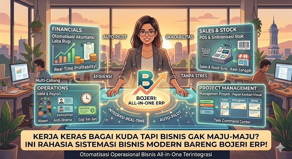 Kerja Keras Bagai Kuda tapi Bisnis Gak Maju-Maju? Ini Rahasia Sistemasi Bisnis Modern Bareng Bojeri ERP!