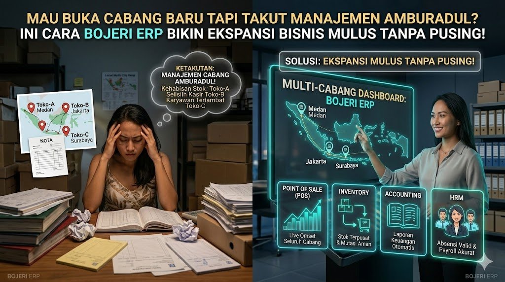 Mau Buka Cabang Baru tapi Takut Manajemen Amburadul? Ini Cara Bojeri ERP Bikin Ekspansi Bisnis Mulus Tanpa Pusing!